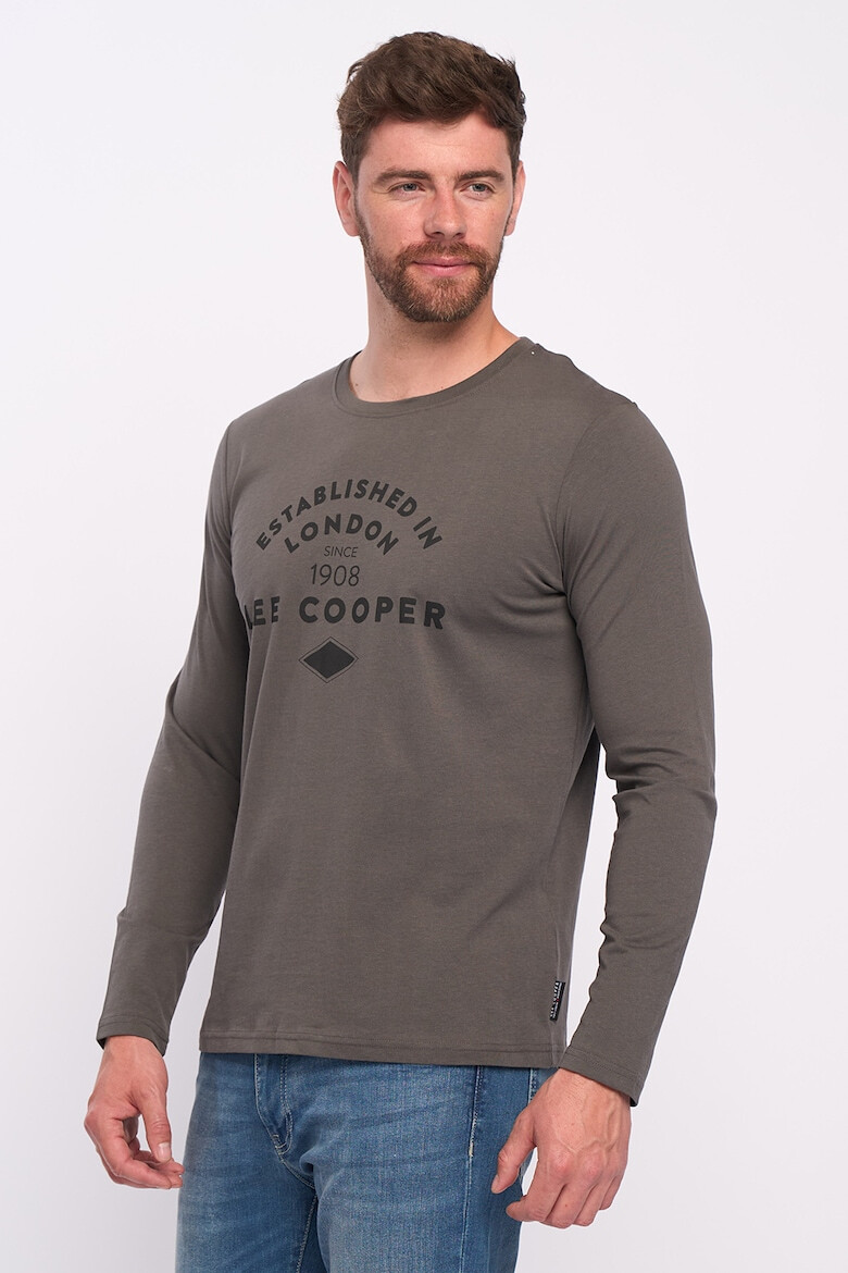 Lee Cooper Bluza de bumbac cu imprimeu logo Maro taupe - Pled.ro