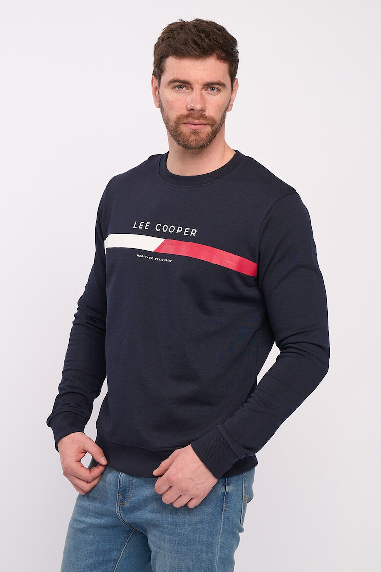 Lee Cooper Bluza de trening cu decolteu la baza gatului si imprimeu logo - Pled.ro