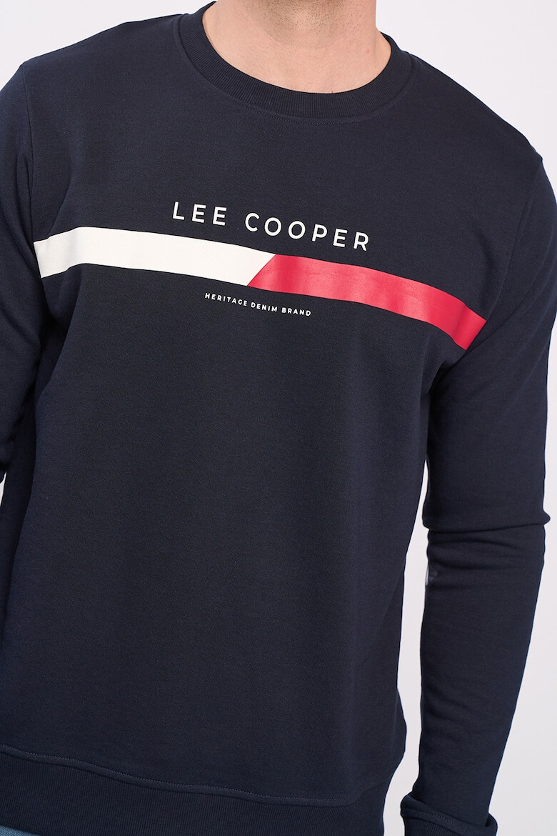 Lee Cooper Bluza de trening cu decolteu la baza gatului si imprimeu logo - Pled.ro