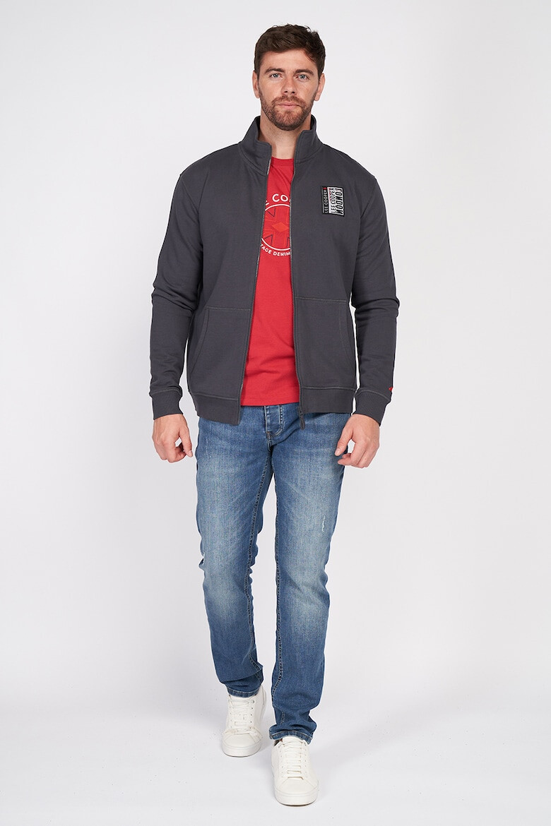 Lee Cooper Bluza de trening cu fermoar si logo-Gri inchis - Pled.ro