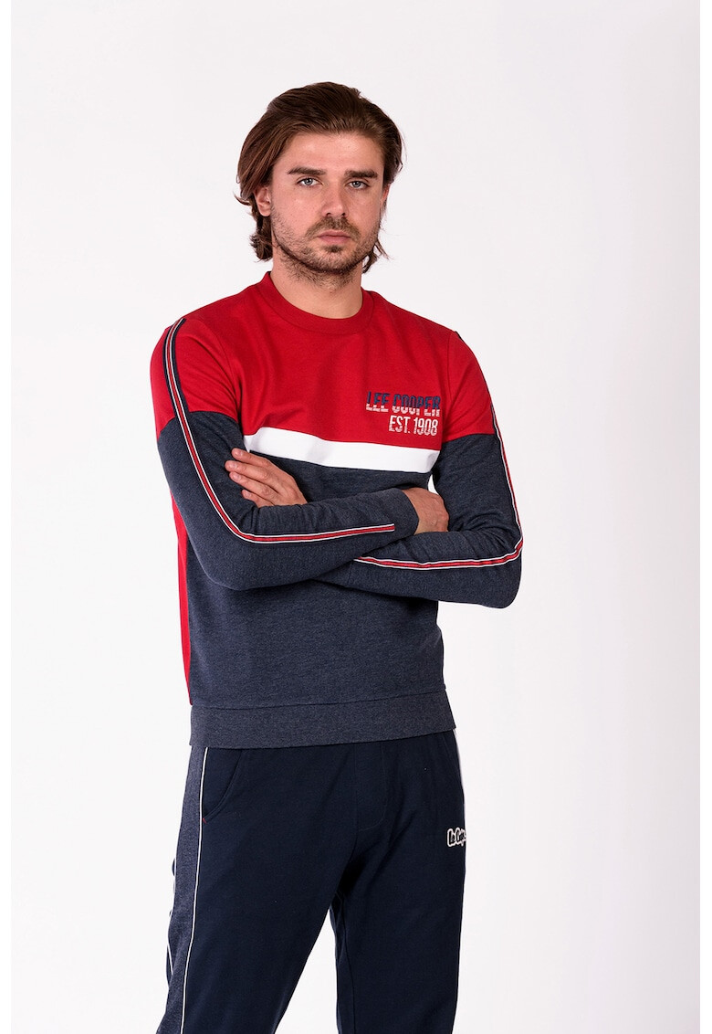 Lee Cooper Bluza sport cu model colorblock si detaliu logo pe piept - Pled.ro