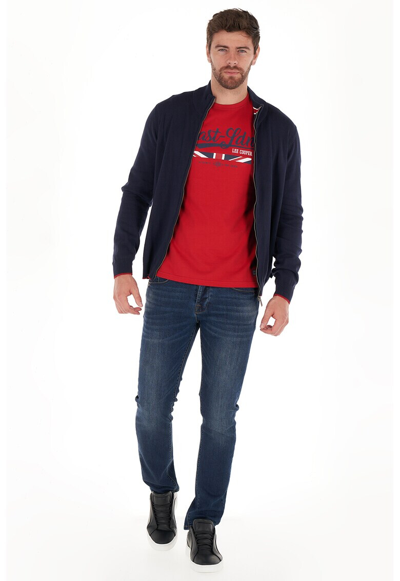 Lee Cooper Cardigan cu fermoar si mansete striate - Pled.ro