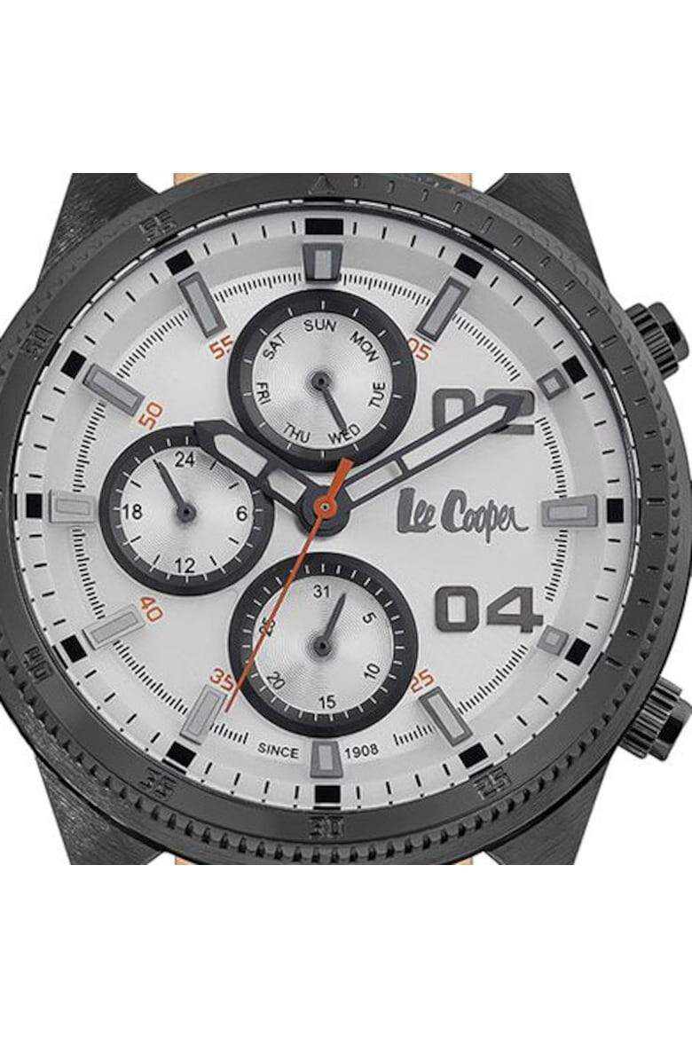 Lee Cooper Ceas barbatesc Otel inoxidabil/Piele naturala Quartz 45mm Maro - Pled.ro