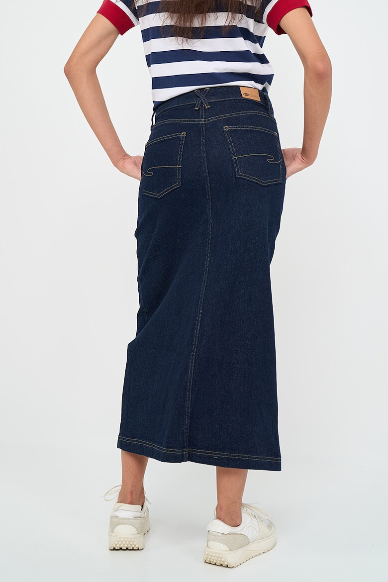 Lee Cooper Fusta midi de denim cu slit frontal - Pled.ro