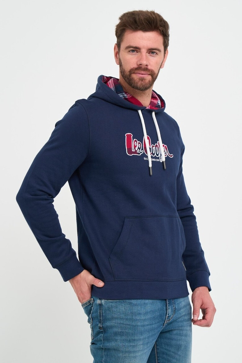 Lee Cooper Hanorac barbat cu gluga si logo aplicat Albastru - Pled.ro