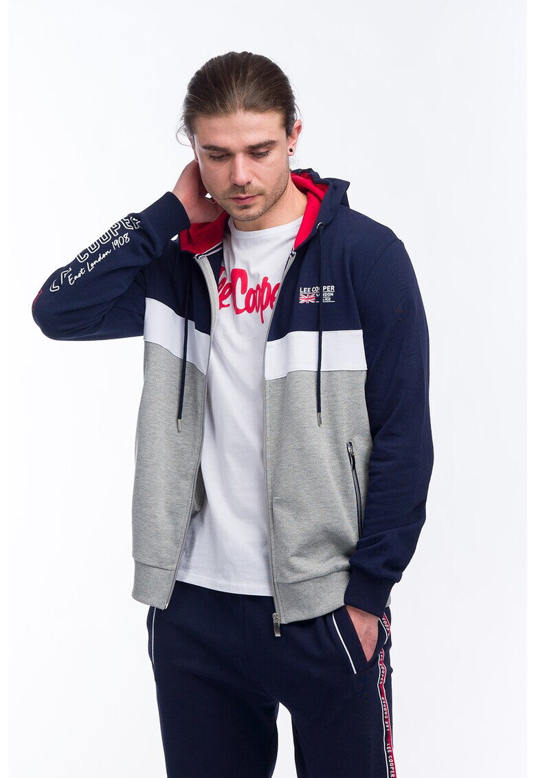 Lee Cooper Hanorac cu fermoar si design colorblock - Pled.ro