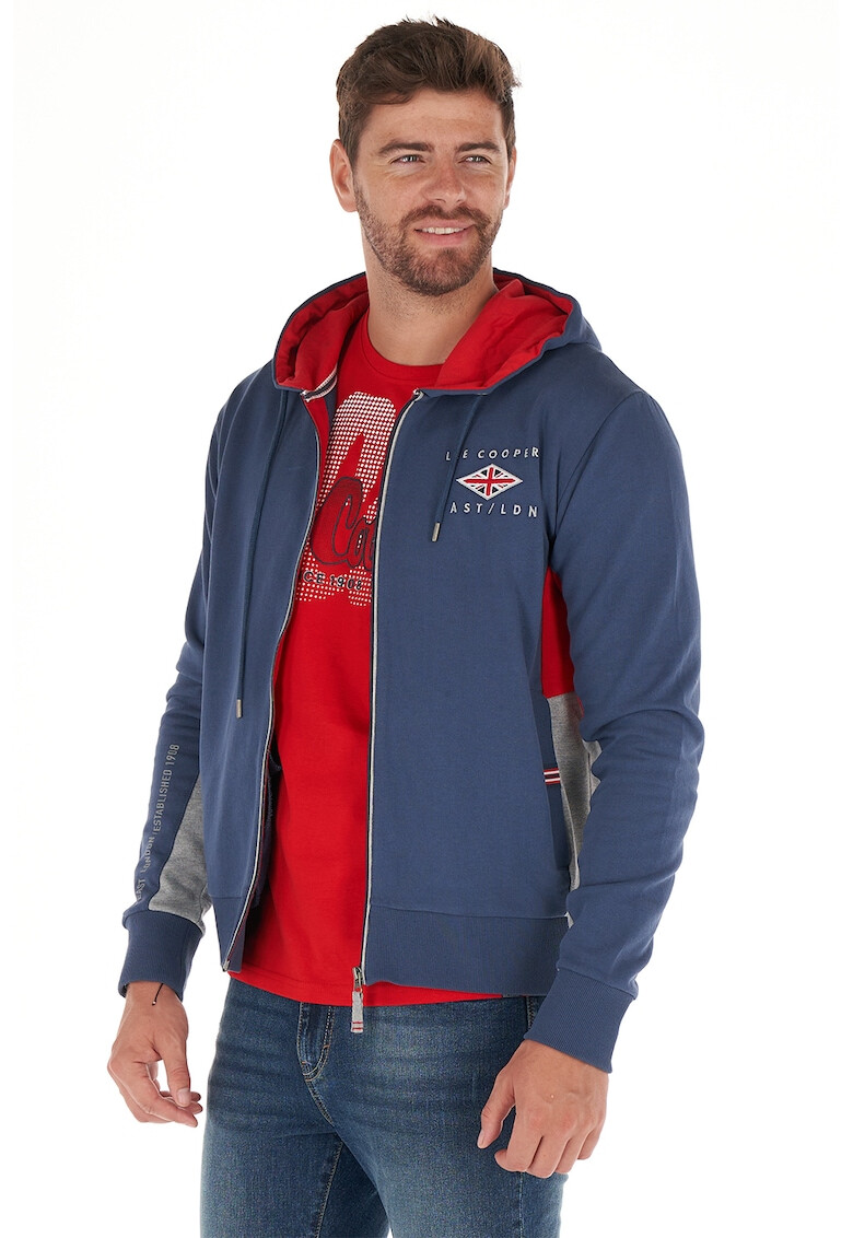 Lee Cooper Hanorac cu fermoar si model colorblock - Pled.ro