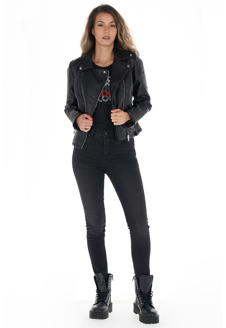 Lee Cooper Jacheta biker de piele ecologica - Pled.ro