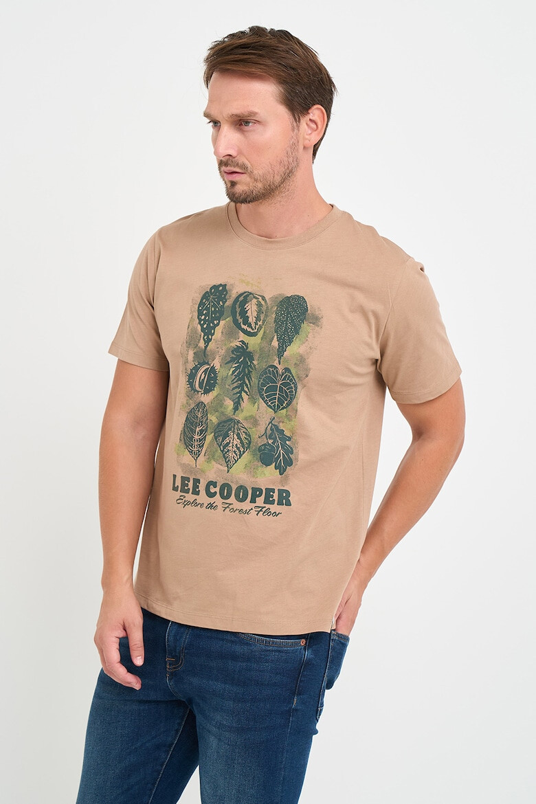 Lee Cooper KVL by KENVELO Tricou de bumbac cu decolteu la baza gatului si imprimeu grafic - Pled.ro