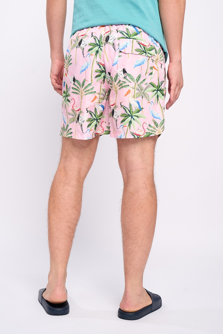 Lee Cooper Pantaloni scurti de baie cu model tropical si talie ajustabila - Pled.ro