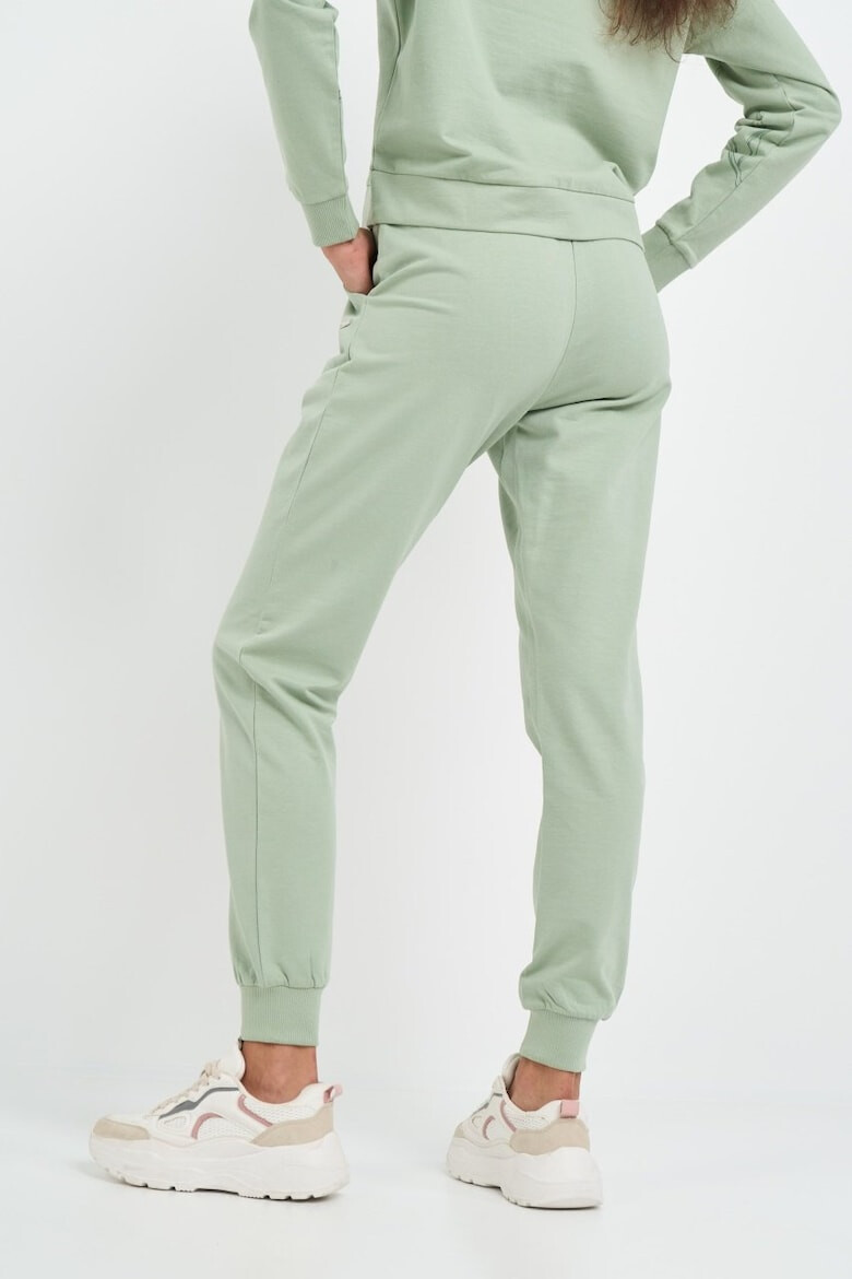 Lee Cooper Pantaloni sport dama cu buzunare si logo aplicat Verde - Pled.ro