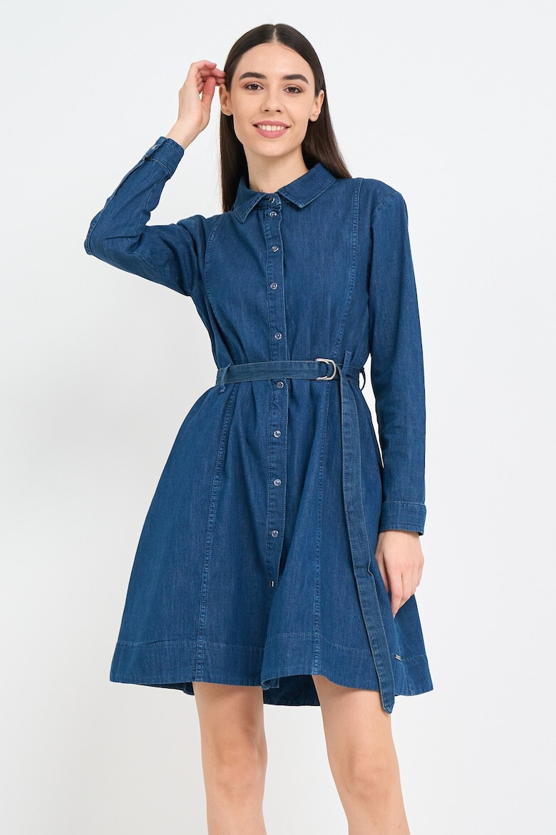 Lee Cooper Rochie-camasa evazata din denim cu o curea - Pled.ro