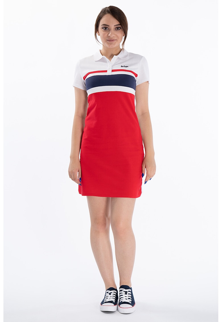 Lee Cooper Rochie din amestec de bumbac cu model polo si colorblock - Pled.ro