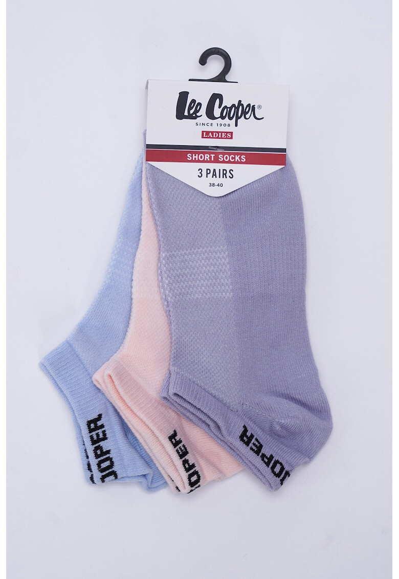 Lee Cooper Set de sosete scurte cu mansete cu logo - 3 perechi - Pled.ro