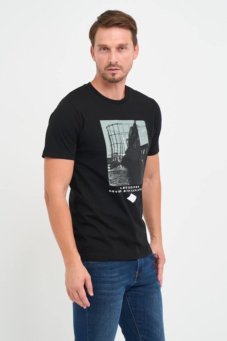 Lee Cooper Tricou barbat cu imprimeu grafic Negru - Pled.ro