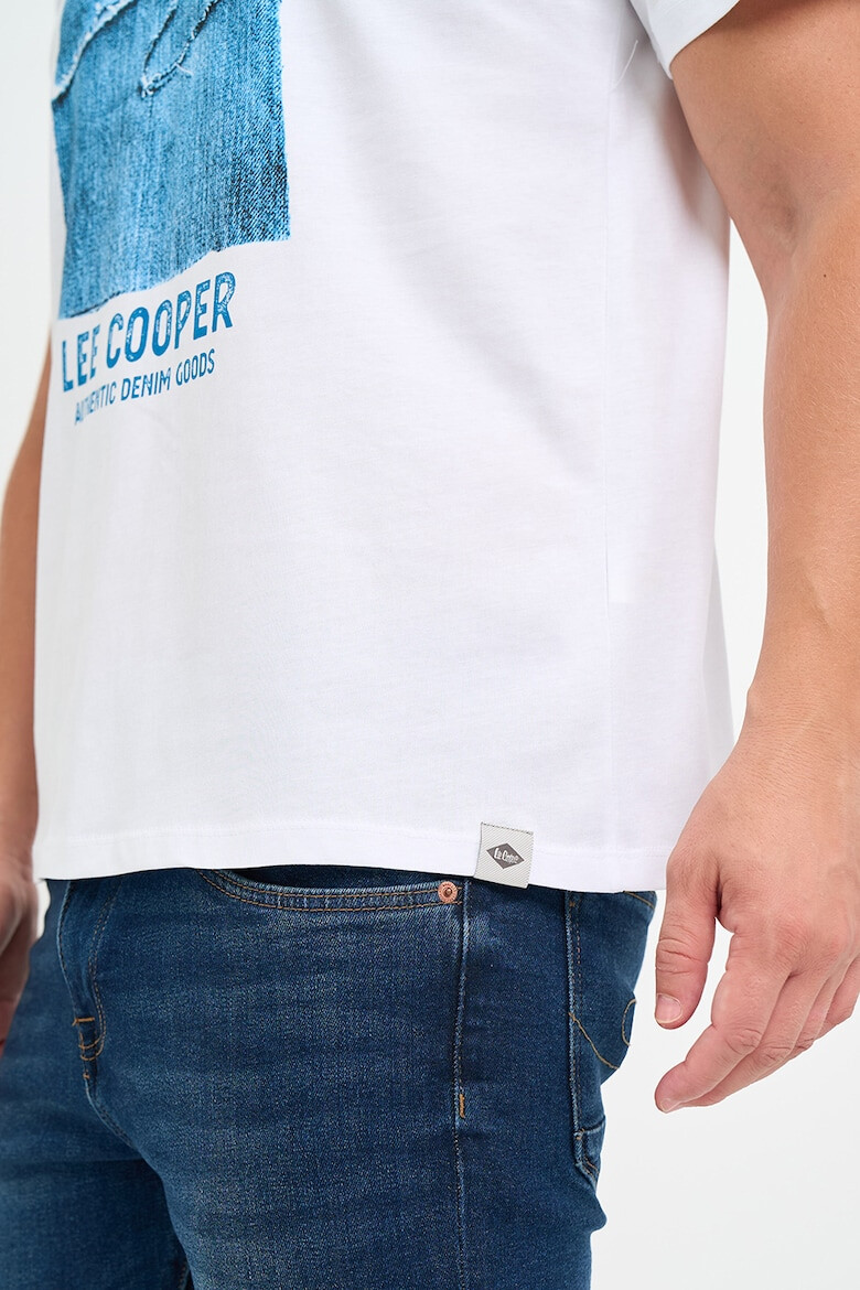 Lee Cooper Tricou barbat cu imprimeu grafic si logo Alb - Pled.ro