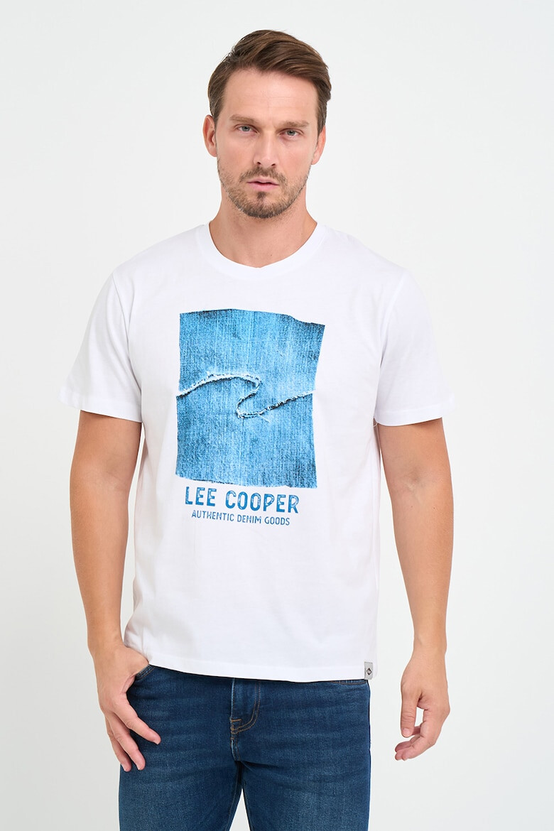 Lee Cooper Tricou barbat cu imprimeu grafic si logo Alb - Pled.ro