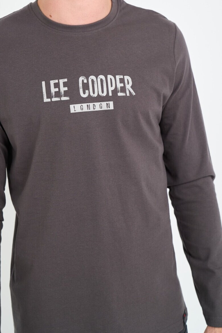 Lee Cooper Tricou barbat cu maneca lunga cu imprimeu logo Maro - Pled.ro