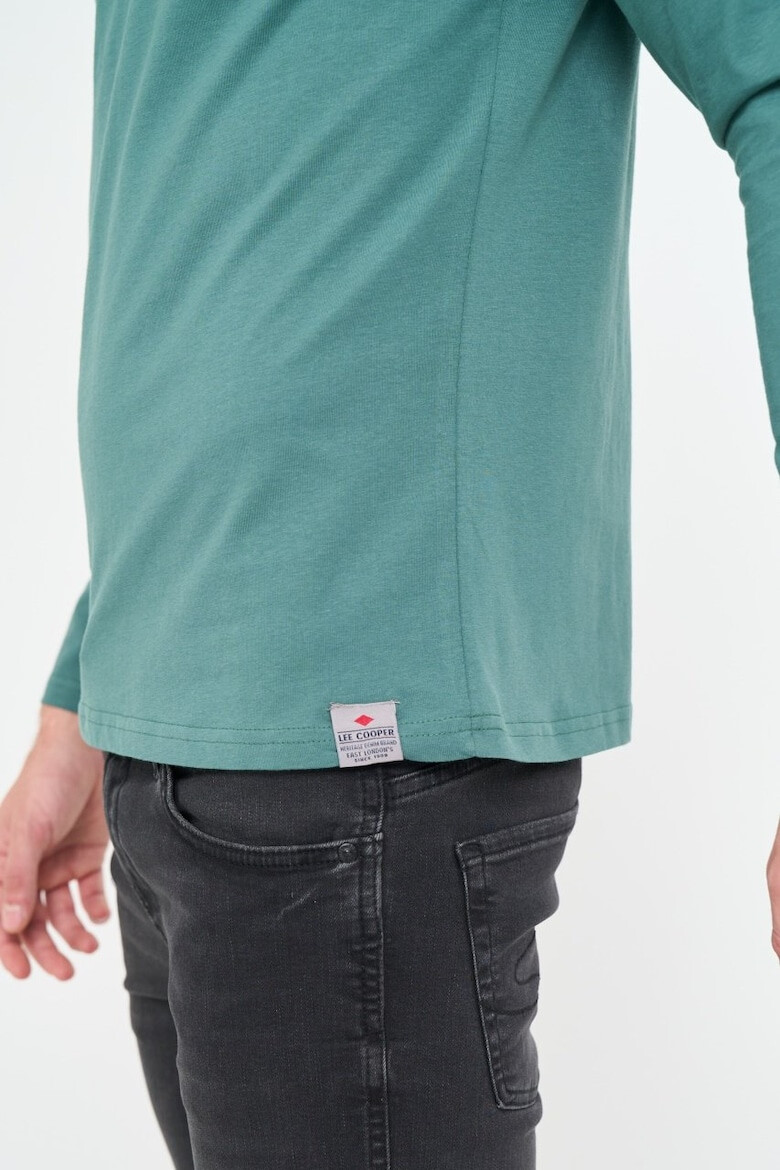 Lee Cooper Tricou barbat cu maneca lunga cu imprimeu logo Verde - Pled.ro