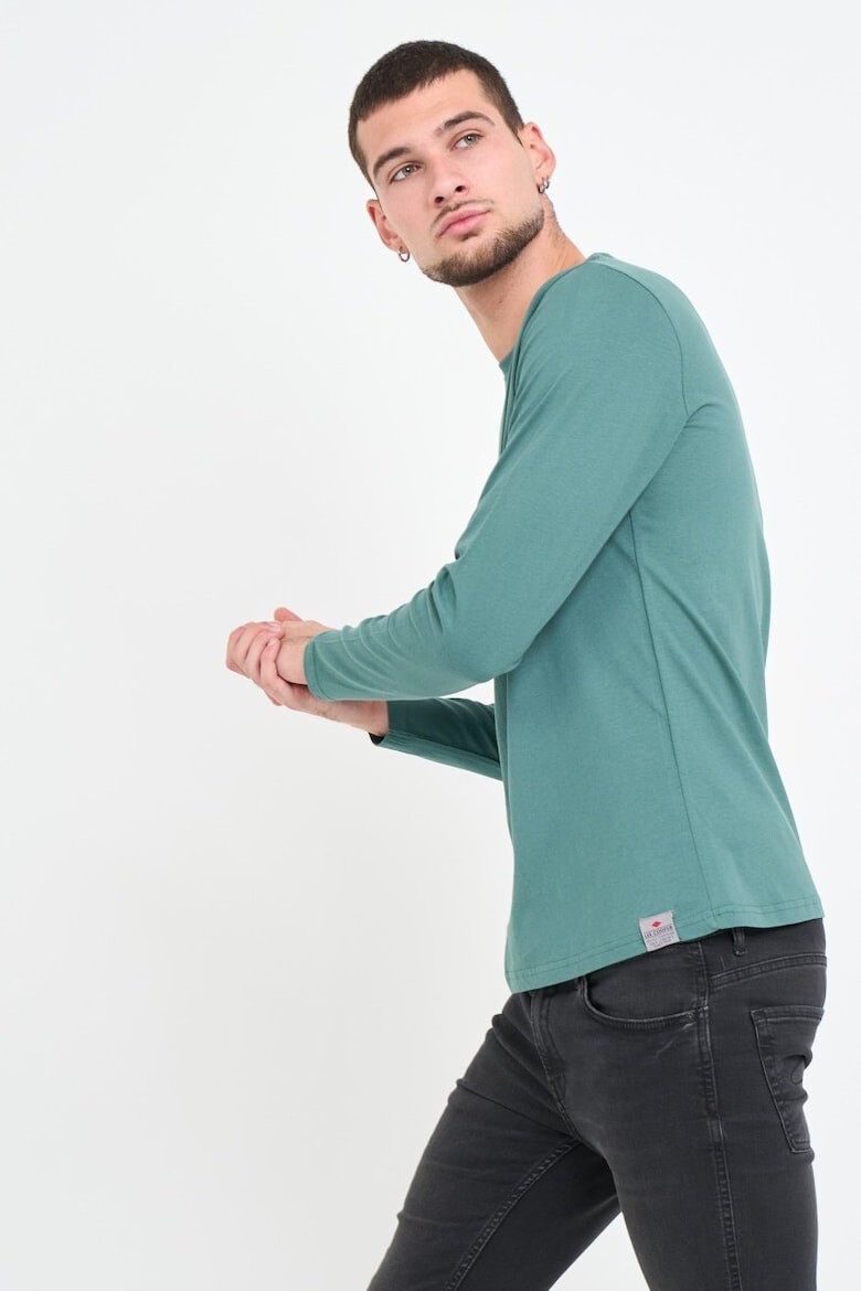 Lee Cooper Tricou barbat cu maneca lunga cu imprimeu logo Verde - Pled.ro