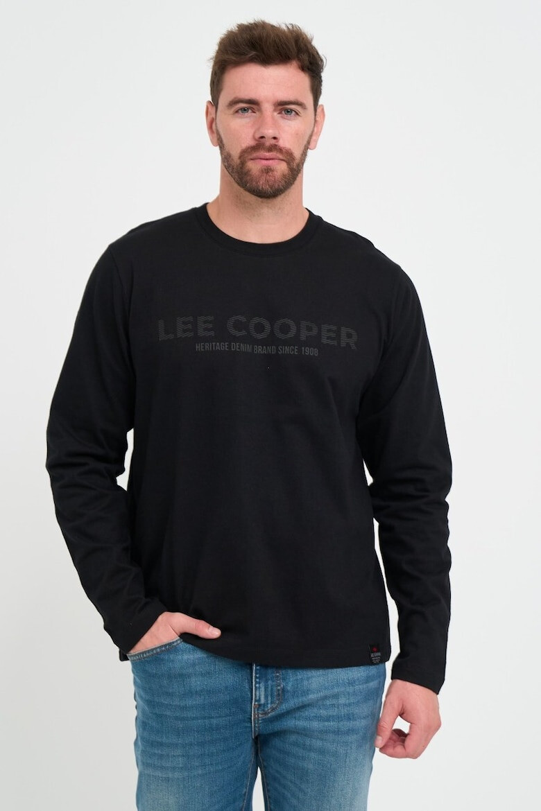 Lee Cooper Tricou barbat cu maneca lunga cu logo Negru - Pled.ro