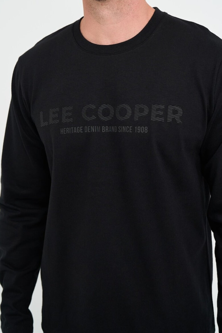 Lee Cooper Tricou barbat cu maneca lunga cu logo Negru - Pled.ro