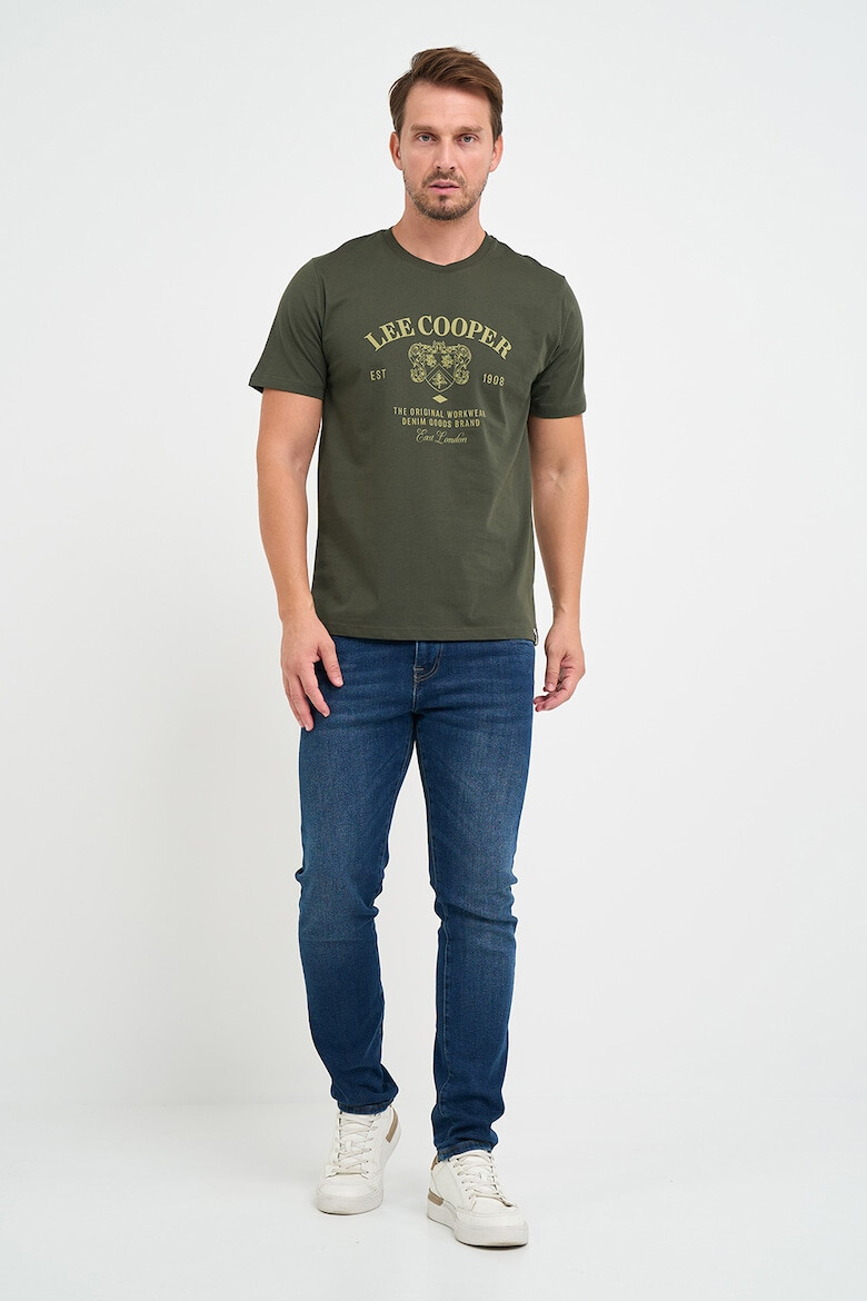 Lee Cooper Tricou barbat cu maneca scurta si imprimeu logo grafic Gri - Pled.ro