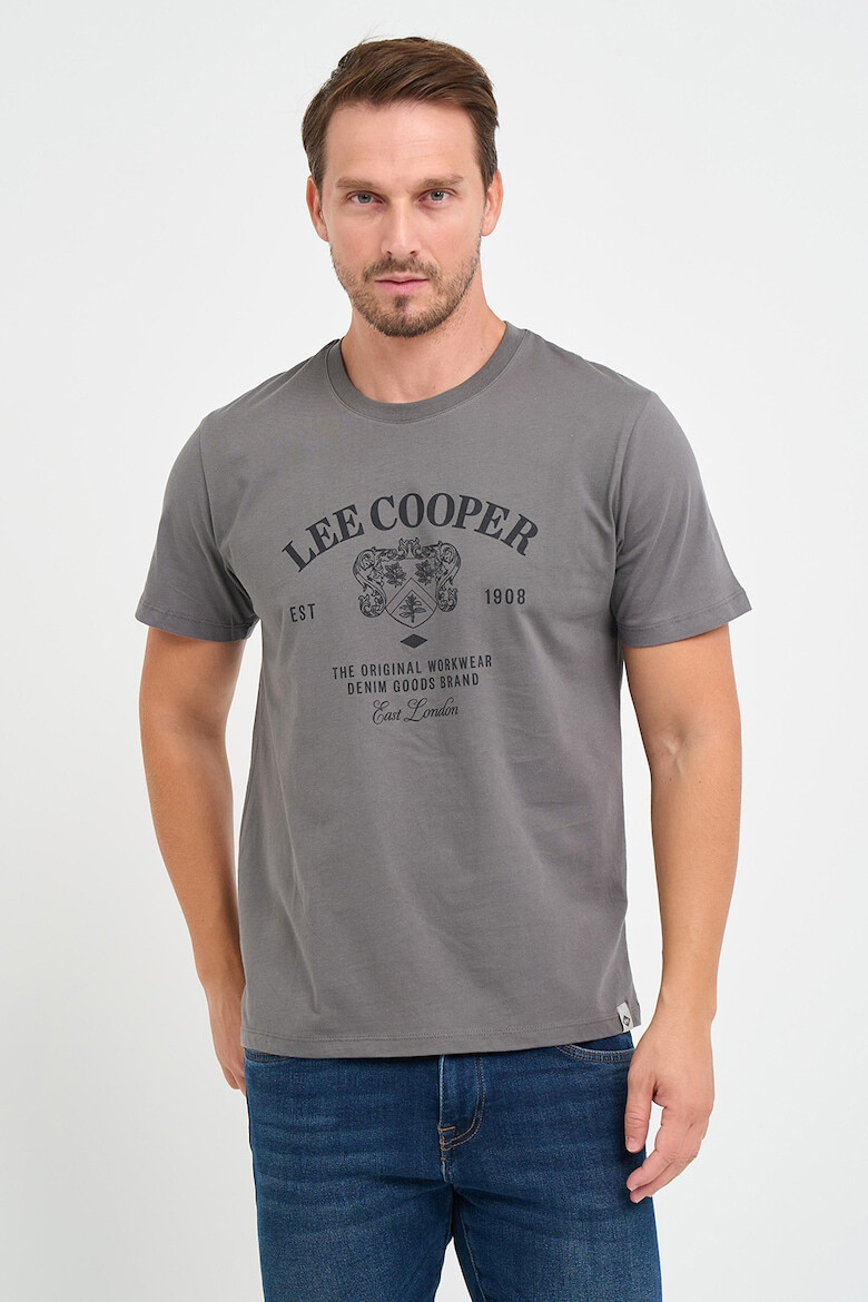 Lee Cooper Tricou barbat cu maneca scurta si imprimeu logo grafic Gri - Pled.ro