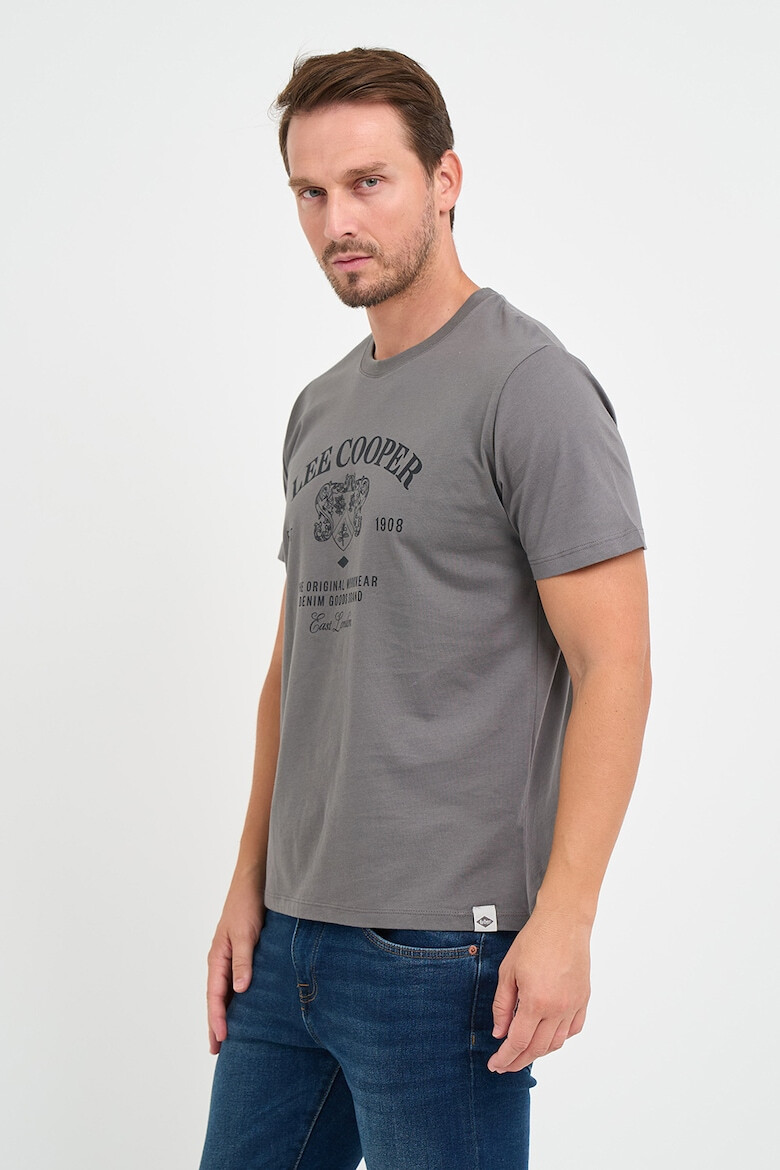 Lee Cooper Tricou barbat cu maneca scurta si imprimeu logo grafic Gri - Pled.ro