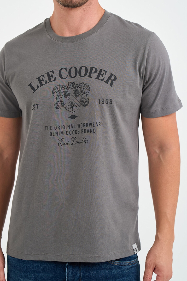 Lee Cooper Tricou barbat cu maneca scurta si imprimeu logo grafic Gri - Pled.ro