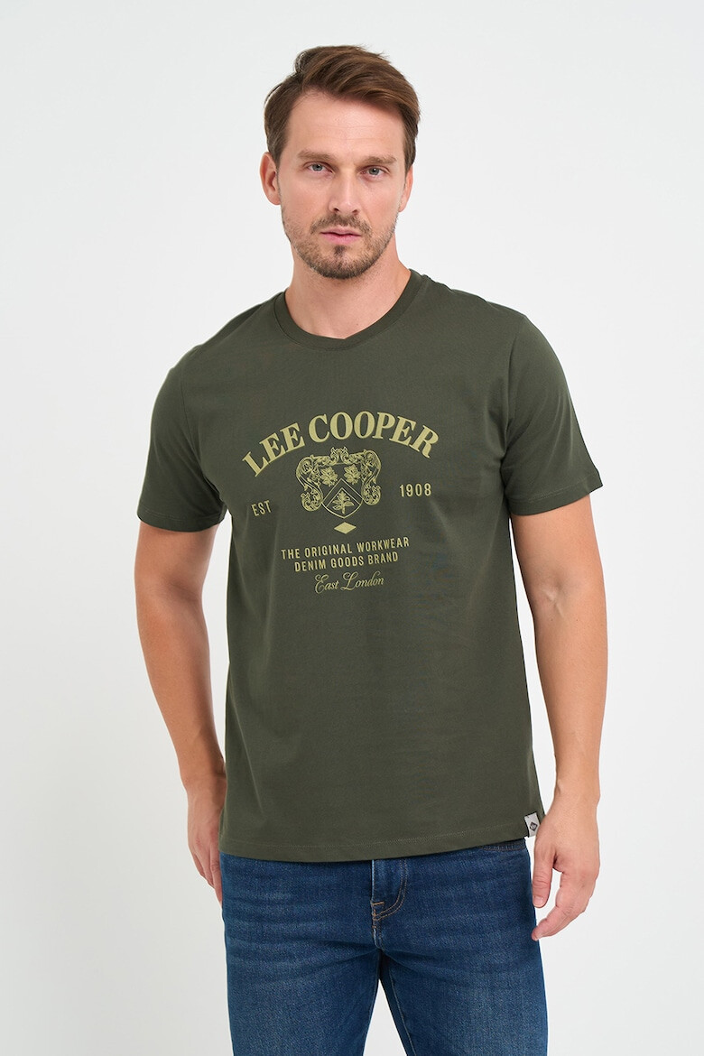 Lee Cooper Tricou barbat cu maneca scurta si imprimeu logo grafic Gri - Pled.ro