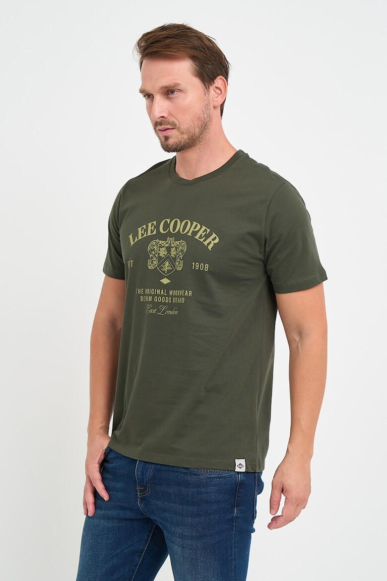 Lee Cooper Tricou barbat cu maneca scurta si imprimeu logo grafic Gri - Pled.ro