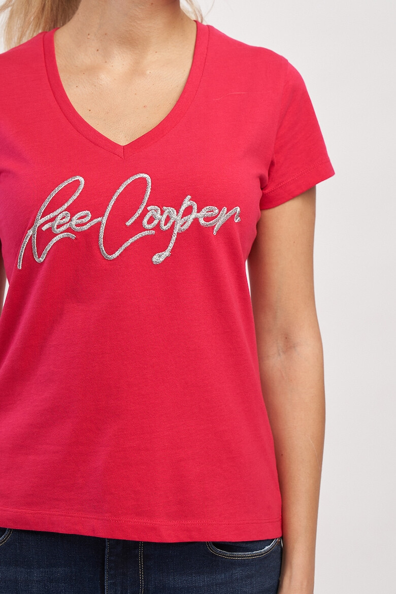 Lee Cooper Tricou cu decolteu in V si broderie logo - Pled.ro