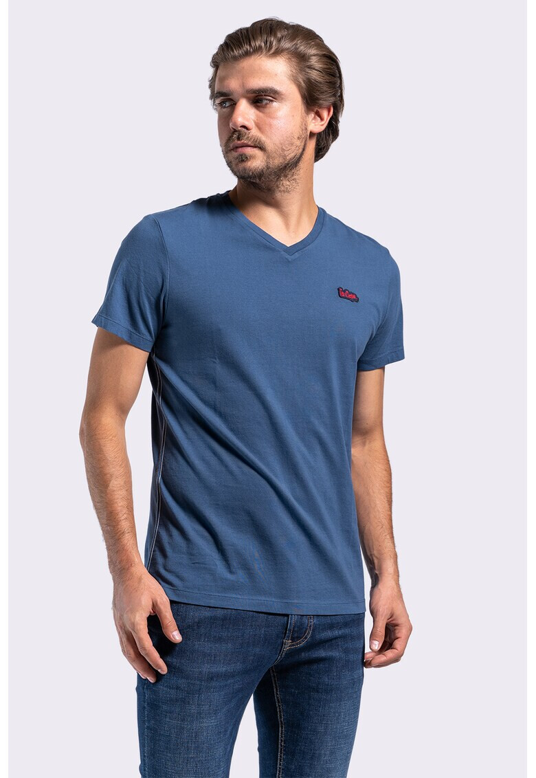 Lee Cooper Tricou cu decolteu in V si detaliu logo - Pled.ro