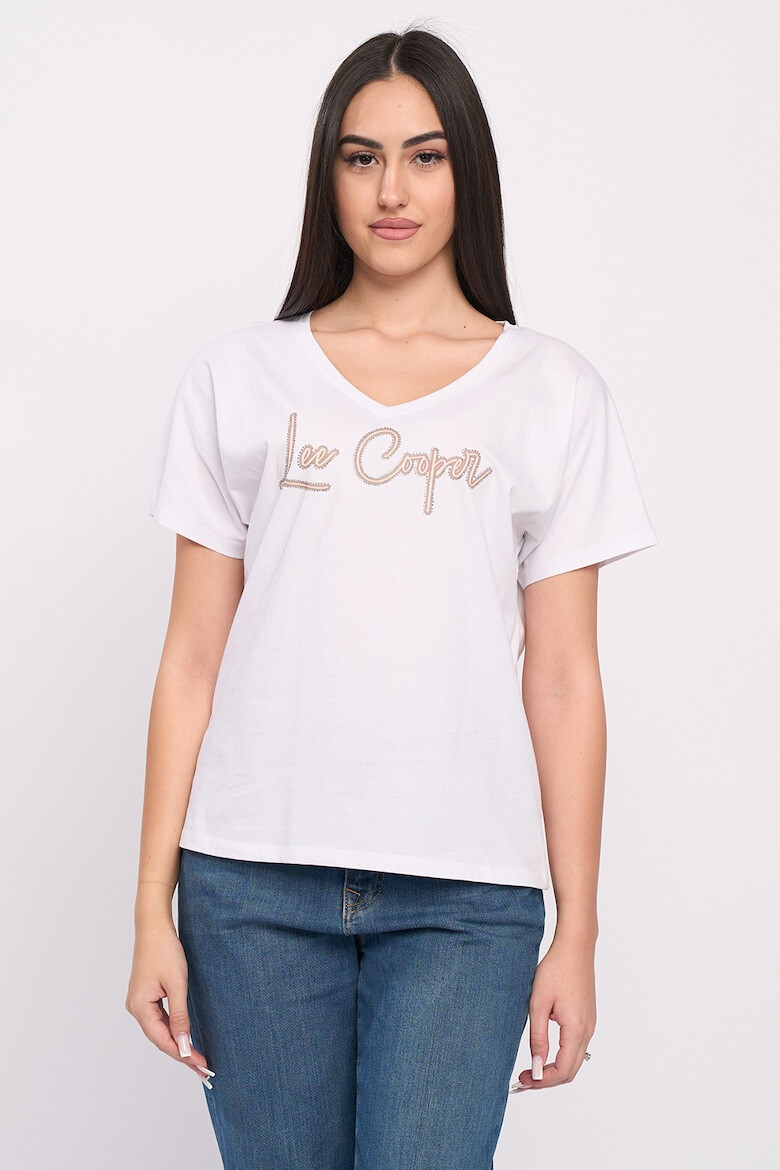 Lee Cooper Tricou cu decolteu in V si logo - Pled.ro