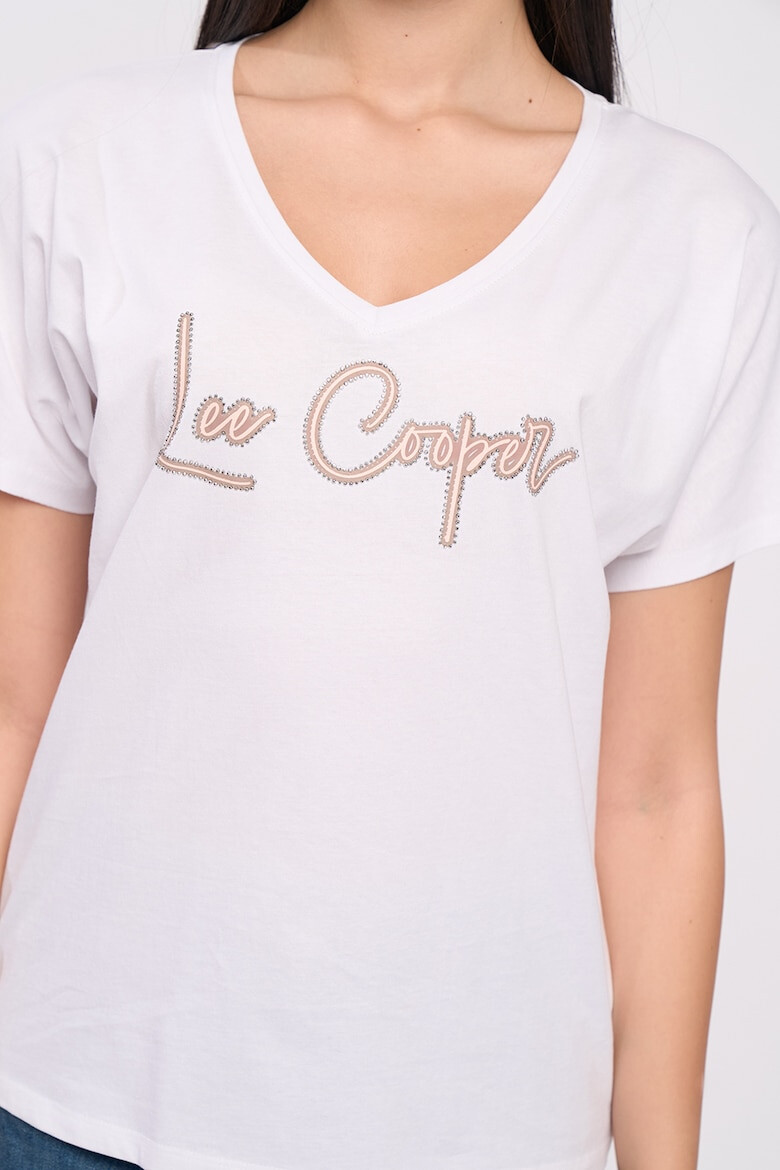 Lee Cooper Tricou cu decolteu in V si logo - Pled.ro