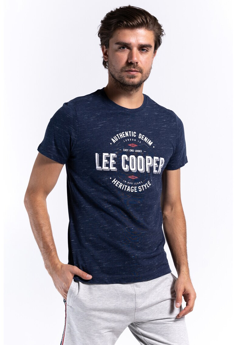 Lee Cooper Tricou cu decolteu la baza gatului si imprimeu logo - Pled.ro