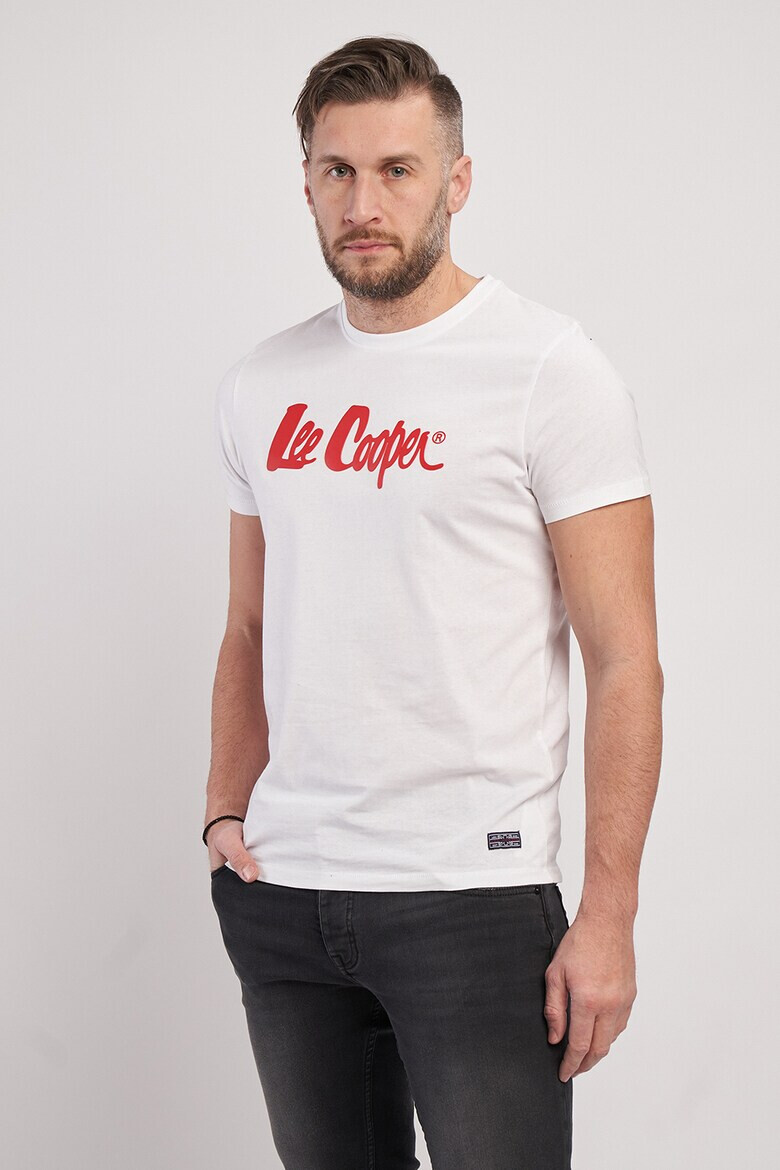 Lee Cooper Tricou cu decolteu la baza gatului si imprimeu logo - Pled.ro