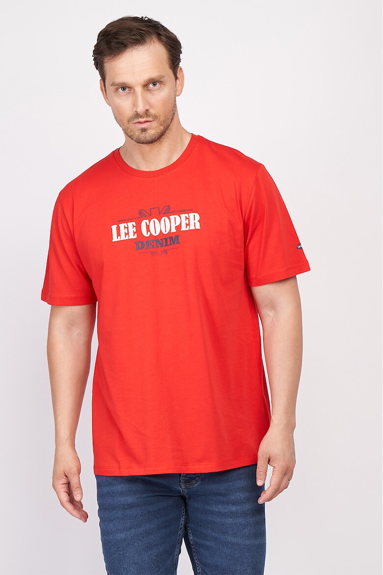 Lee Cooper Tricou cu decolteu la baza gatului si imprimeu logo - Pled.ro