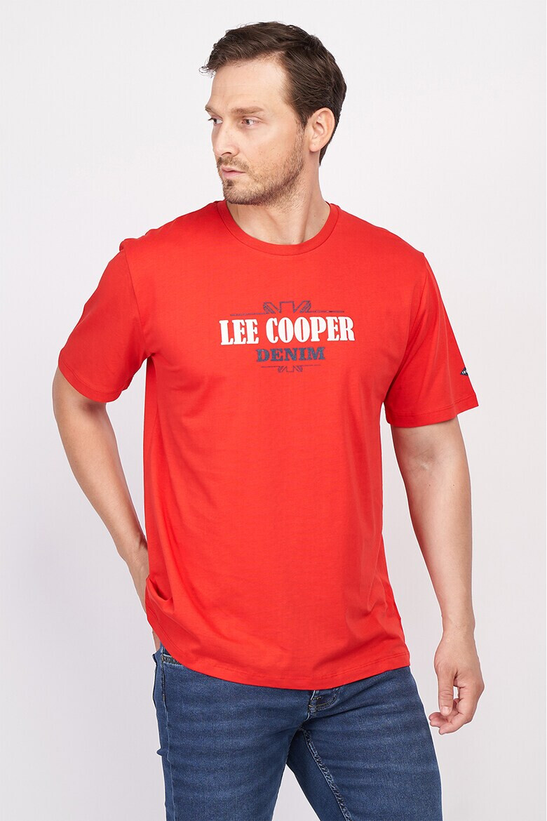 Lee Cooper Tricou cu decolteu la baza gatului si imprimeu logo - Pled.ro