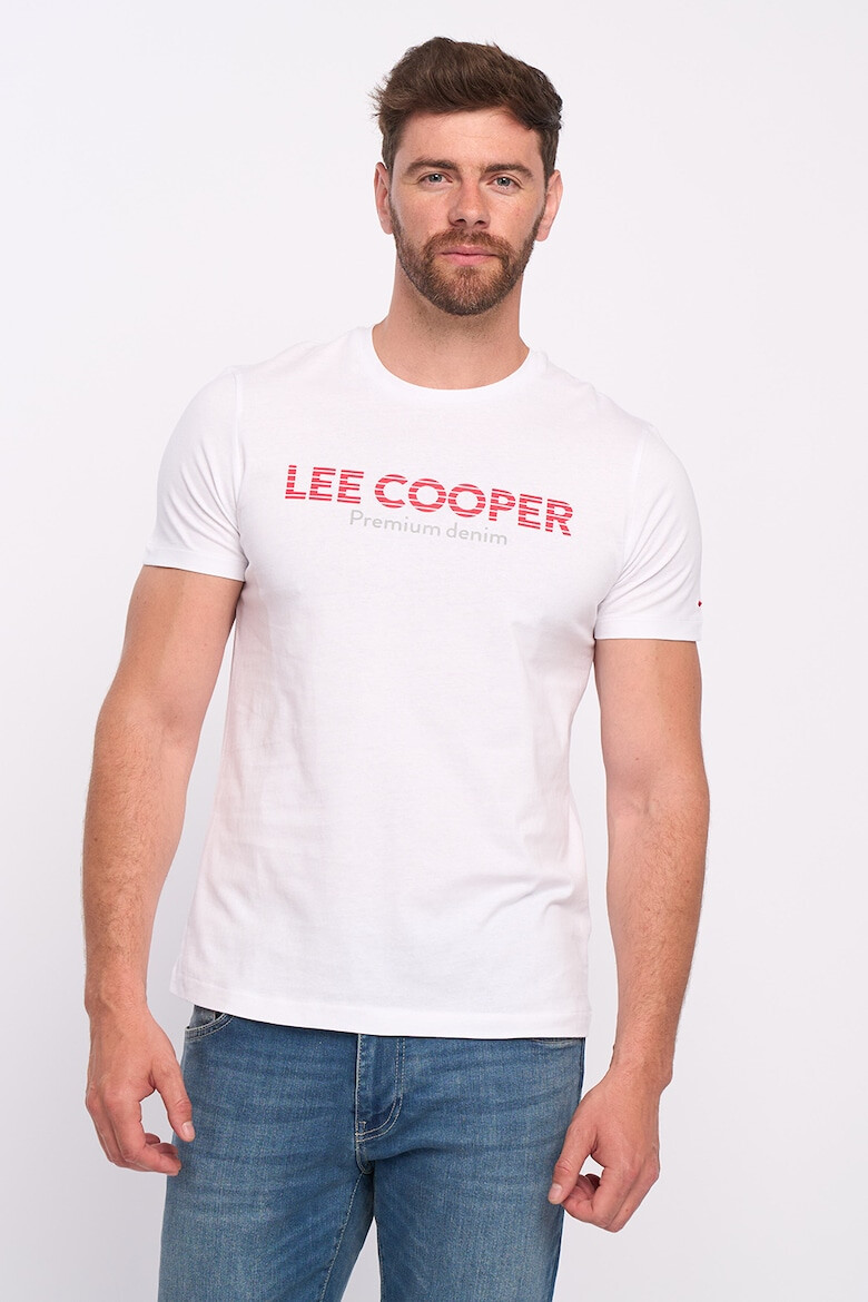 Lee Cooper Tricou cu decolteu la baza gatului si imprimeu logo - Pled.ro