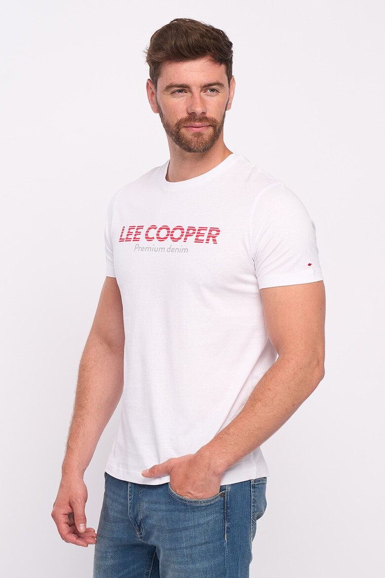 Lee Cooper Tricou cu decolteu la baza gatului si imprimeu logo - Pled.ro