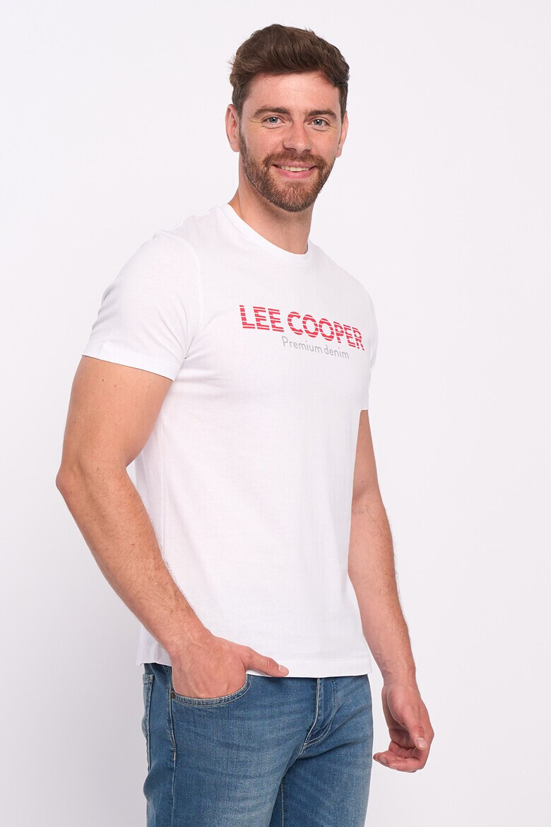 Lee Cooper Tricou cu decolteu la baza gatului si imprimeu logo - Pled.ro