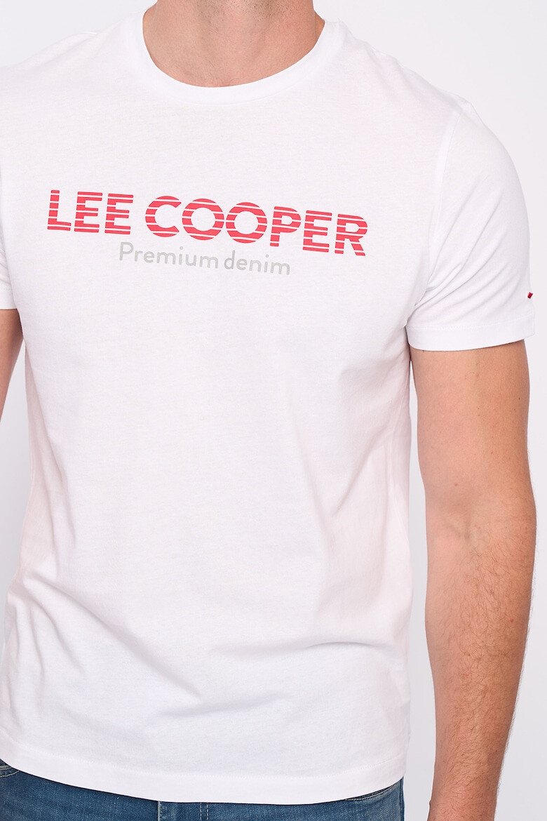 Lee Cooper Tricou cu decolteu la baza gatului si imprimeu logo - Pled.ro