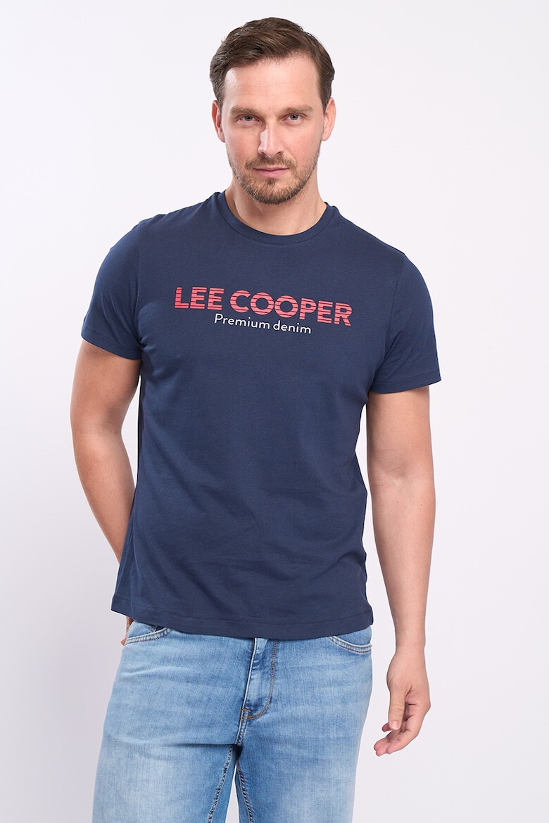 Lee Cooper Tricou cu decolteu la baza gatului si imprimeu logo - Pled.ro