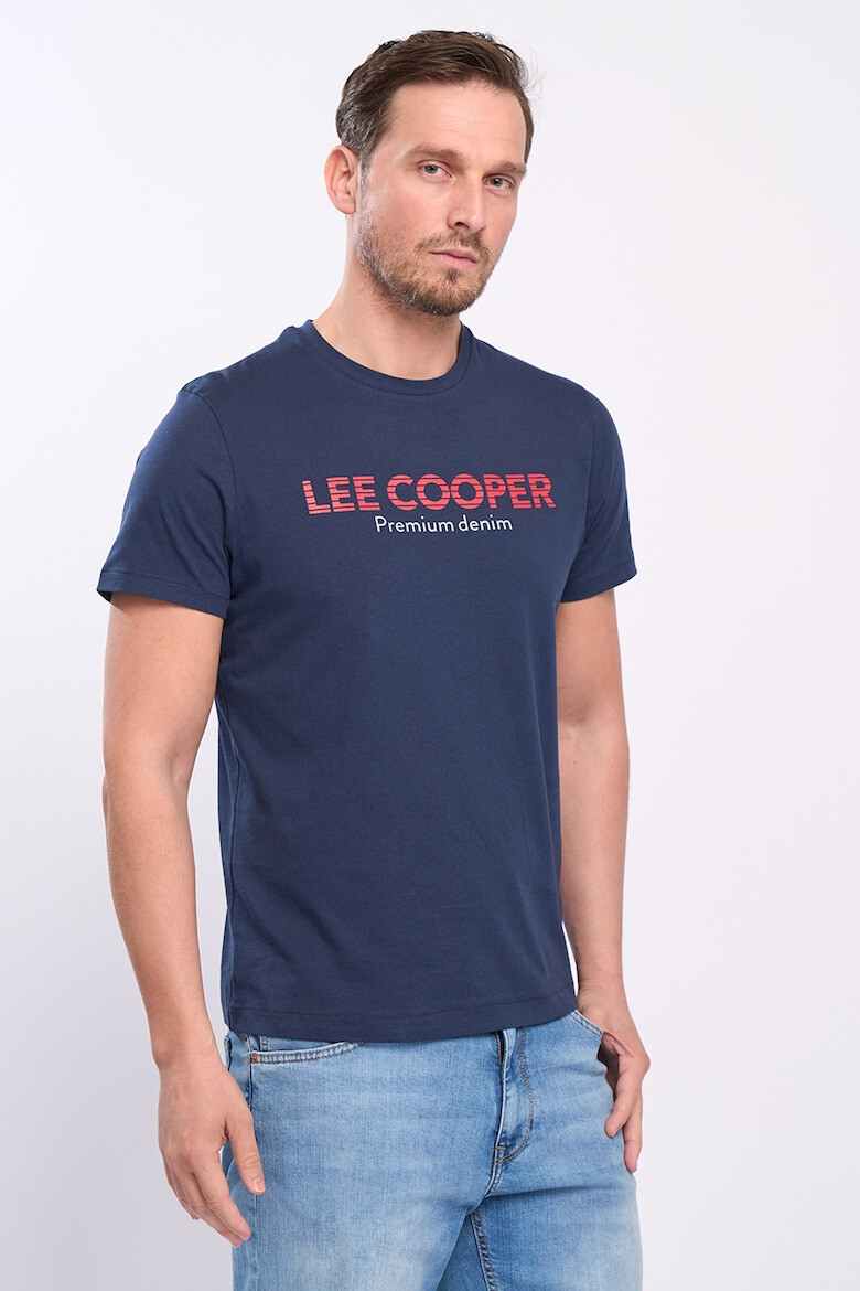 Lee Cooper Tricou cu decolteu la baza gatului si imprimeu logo - Pled.ro