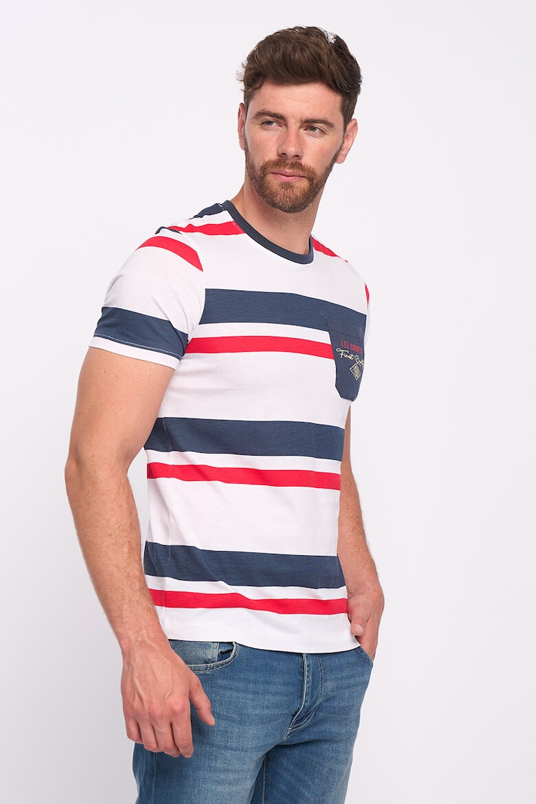 Lee Cooper Tricou cu dungi si buzunar pe piept - Pled.ro