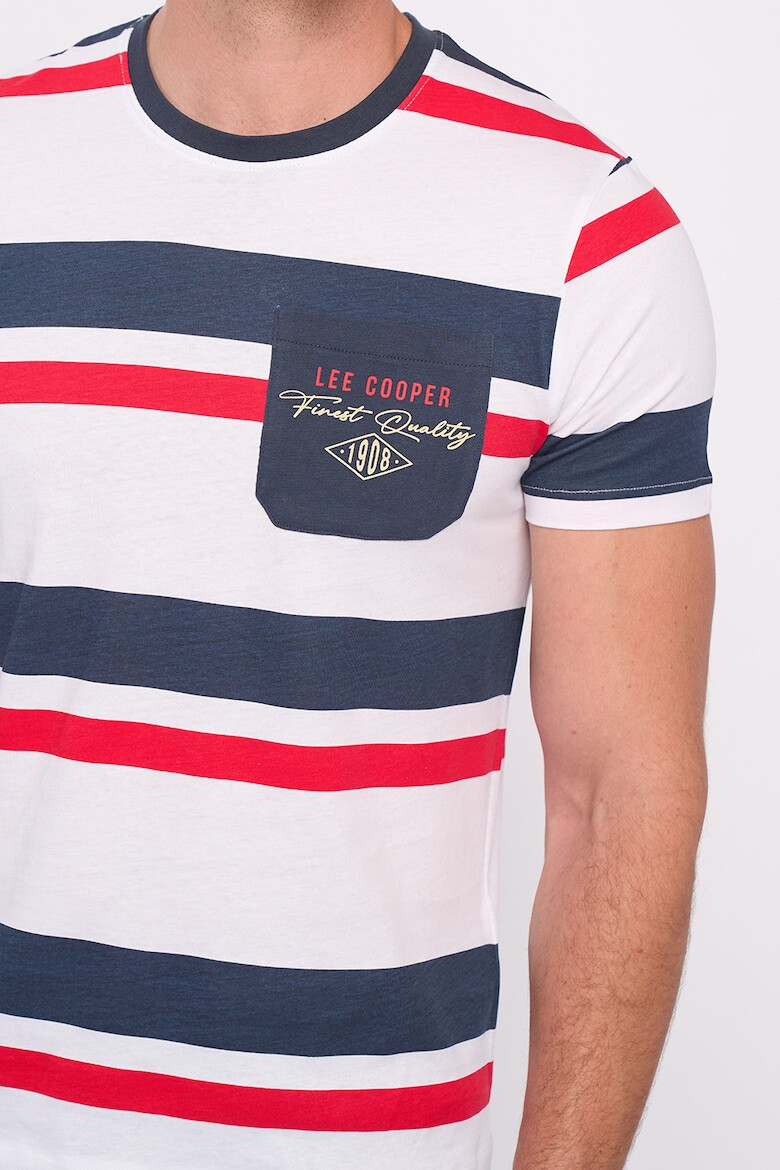 Lee Cooper Tricou cu dungi si buzunar pe piept - Pled.ro