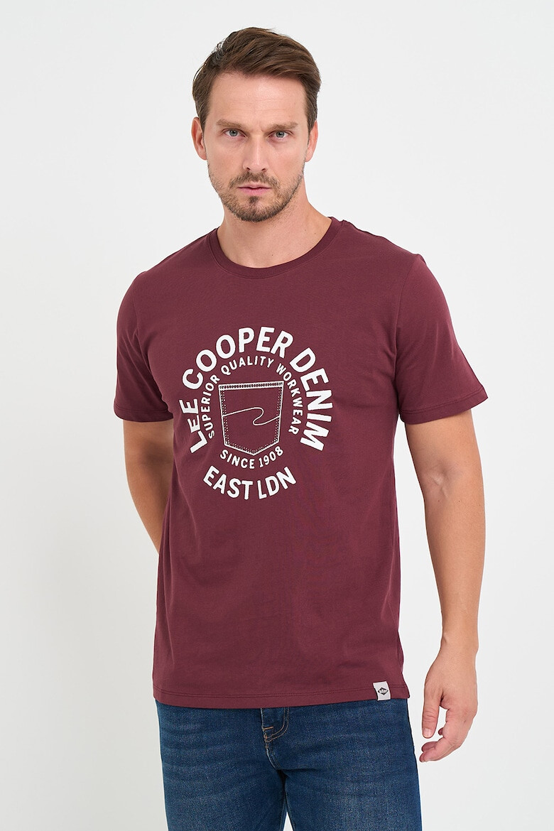 Lee Cooper Tricou cu logo si decolteu la baza gatului - Pled.ro