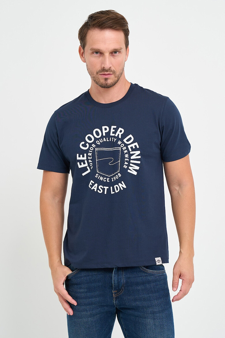 Lee Cooper Tricou cu logo si decolteu la baza gatului - Pled.ro